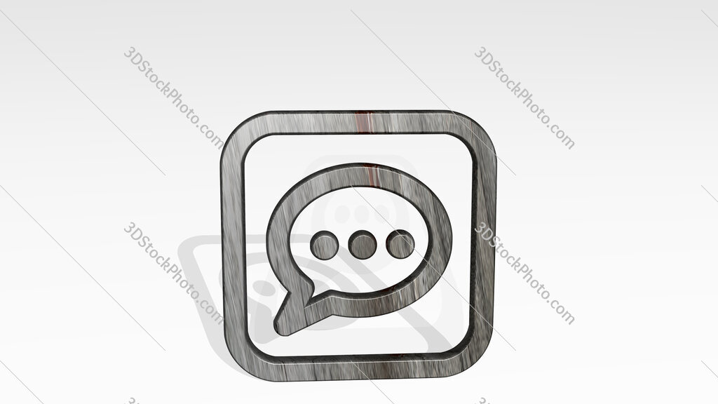 messaging messages 3D icon standing on the floor