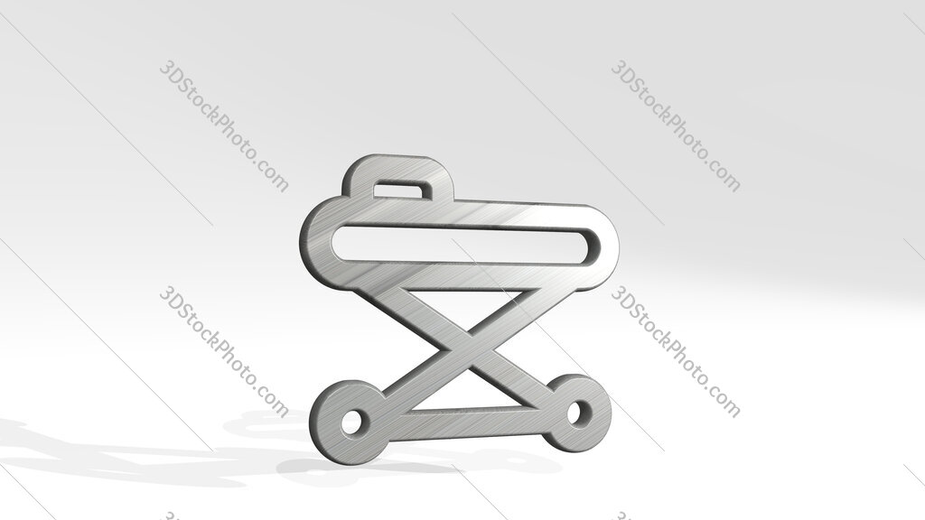 medical instrument ambulance bed 3D icon standing on the floor