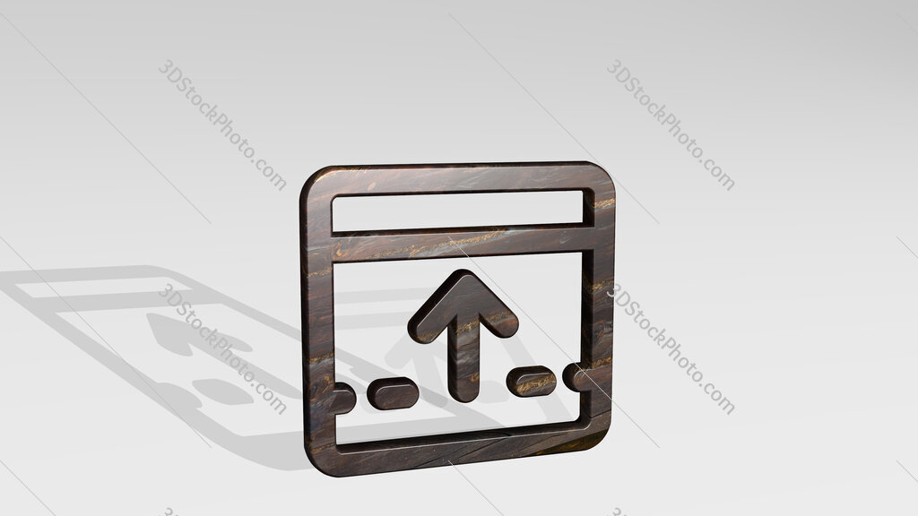 app window move up 3D icon standing on the floor
