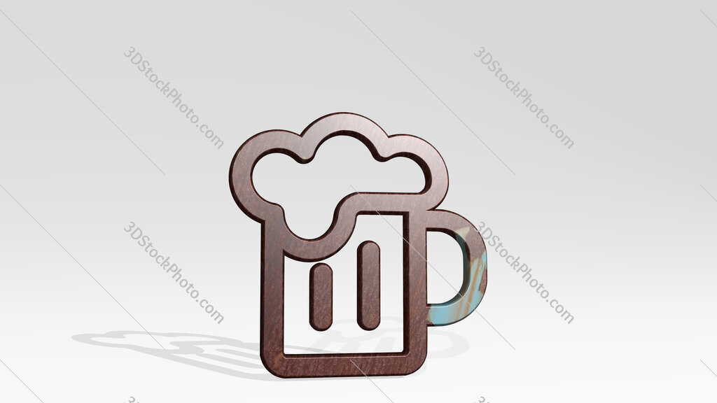 beer mug 3D icon standing on the floor