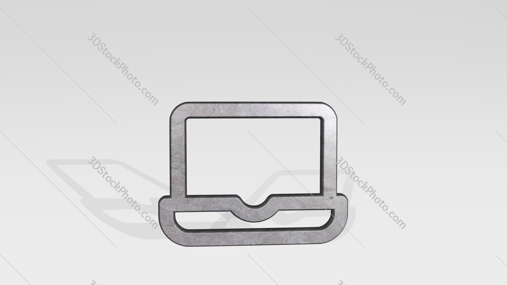 laptop 3D icon standing on the floor