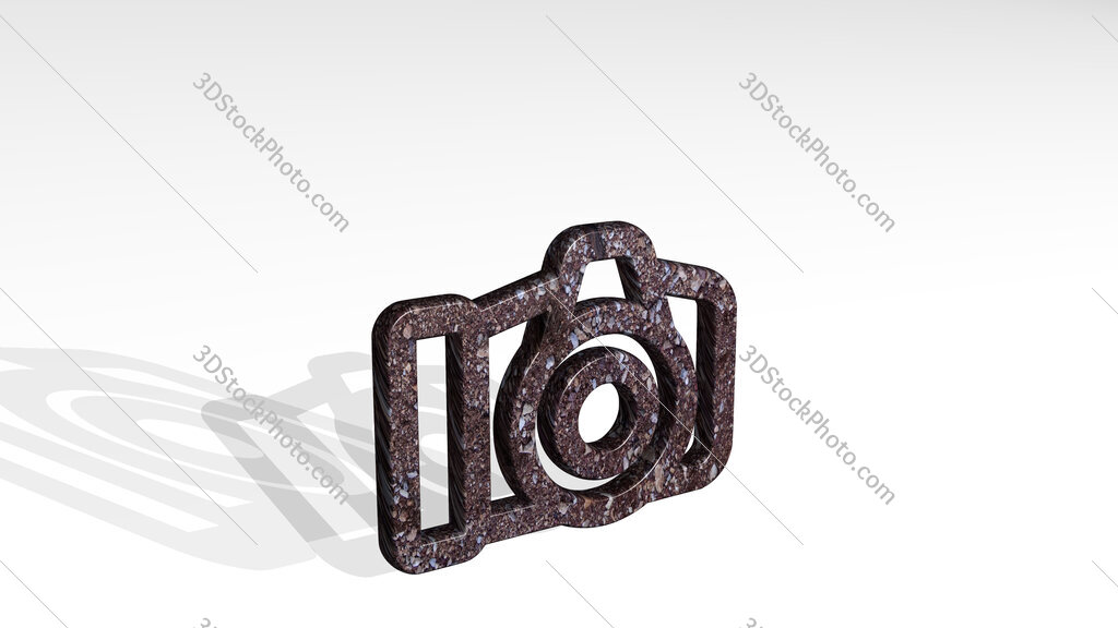camera 3D icon standing on the floor