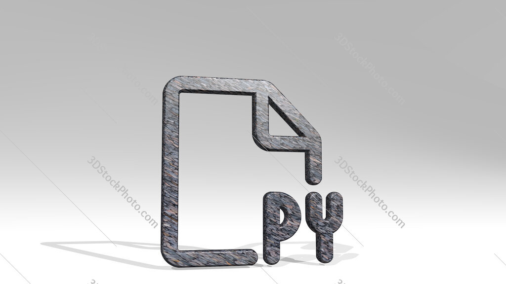 file py 3D icon standing on the floor