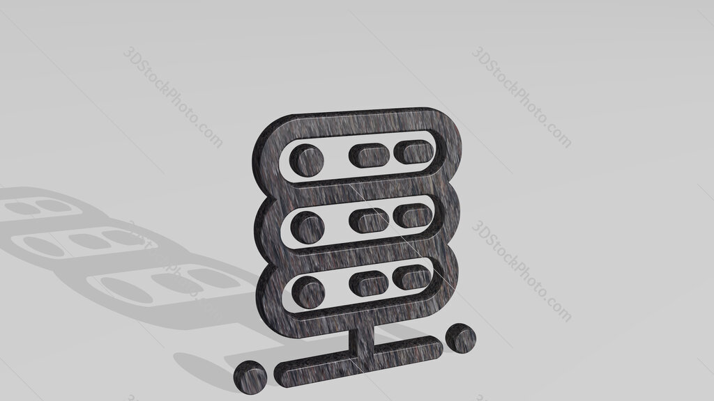 server 3D icon standing on the floor