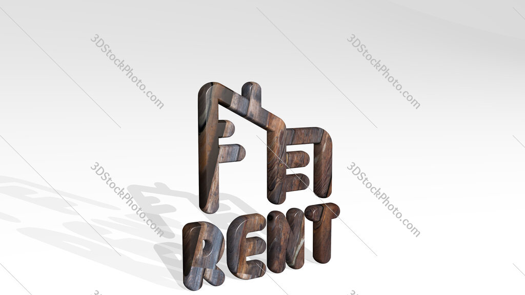 real estate sign building rent 3D icon standing on the floor