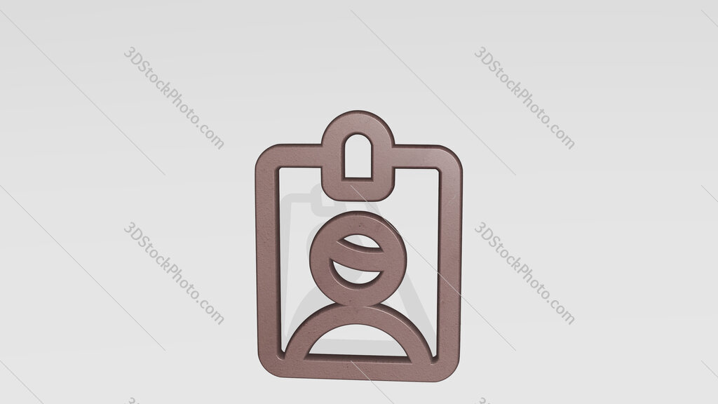 single man id card 3D icon standing on the floor