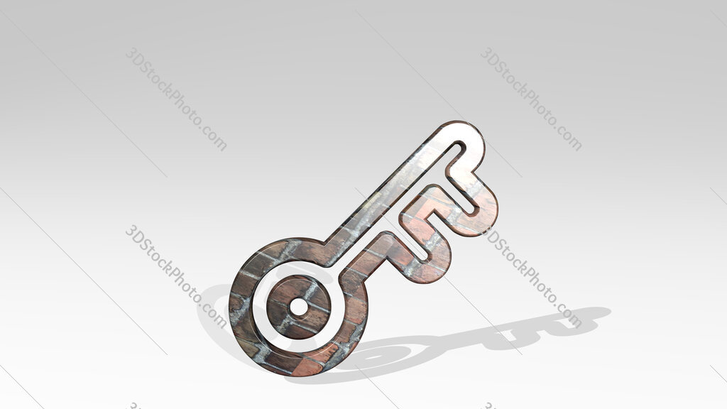login key 3D icon standing on the floor