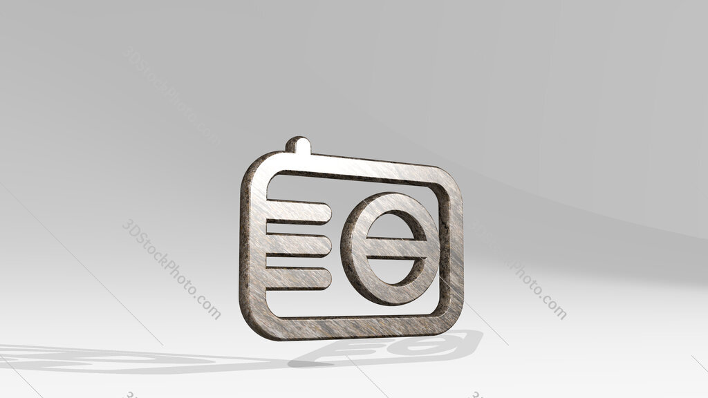 camera 3D icon standing on the floor