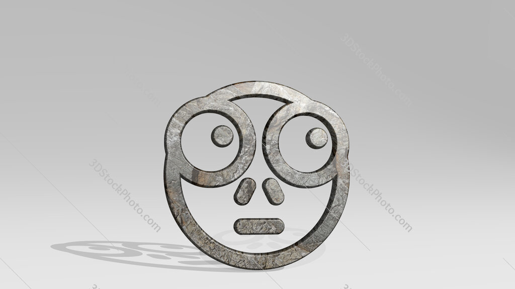 smiley oops 3D icon standing on the floor