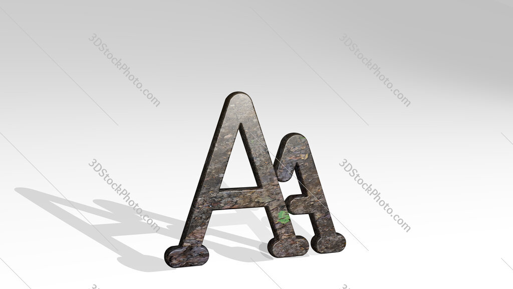 font size 3D icon standing on the floor