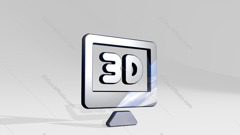 modern tv 3d 3D icon standing on the floor