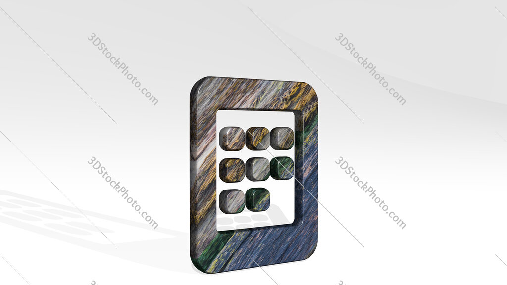 tablet 3D icon standing on the floor