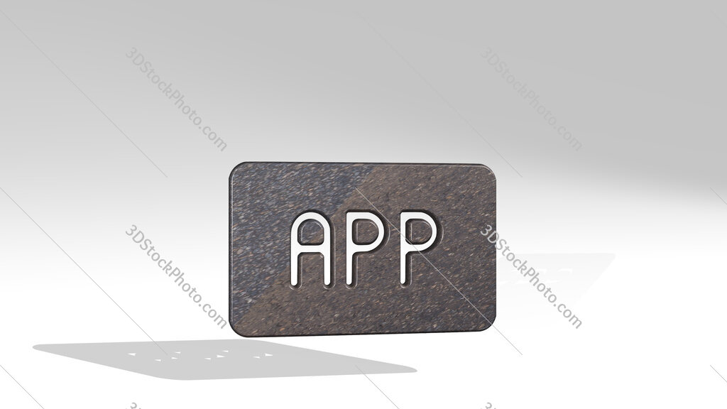 app 3D icon standing on the floor