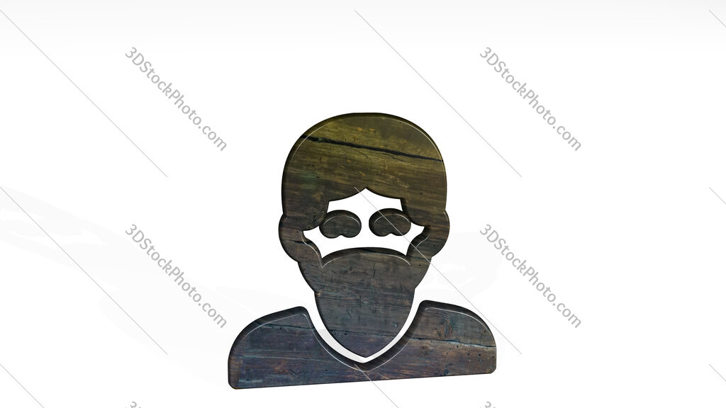 crime man riot 3D icon standing on the floor