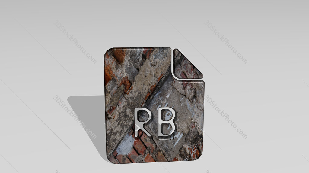 file rb 3D icon standing on the floor