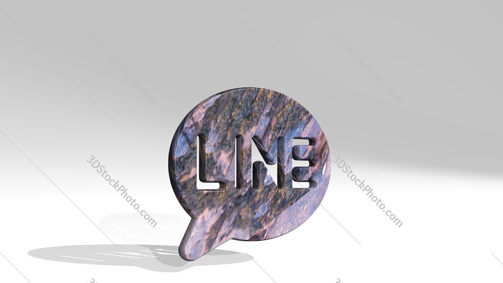 messaging line app 3D icon standing on the floor