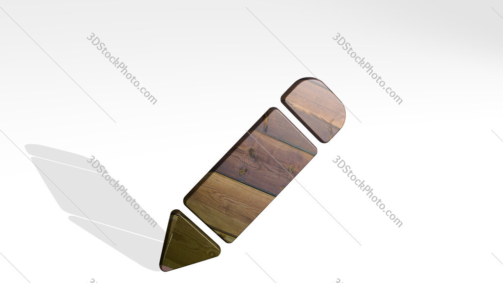 pencil 3D icon standing on the floor