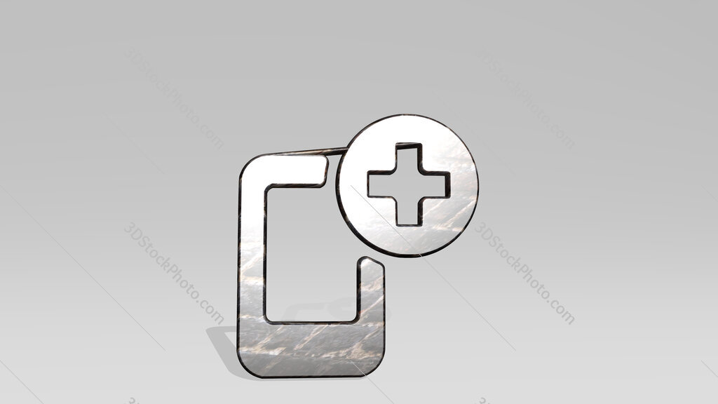 medical app smartphone 3D icon standing on the floor