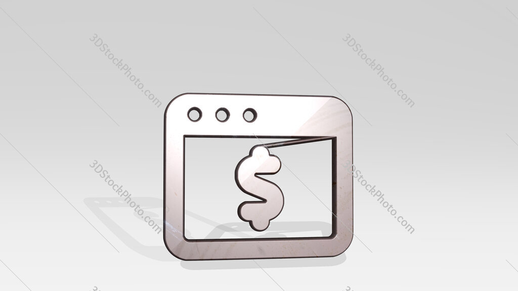 app window cash 3D icon standing on the floor