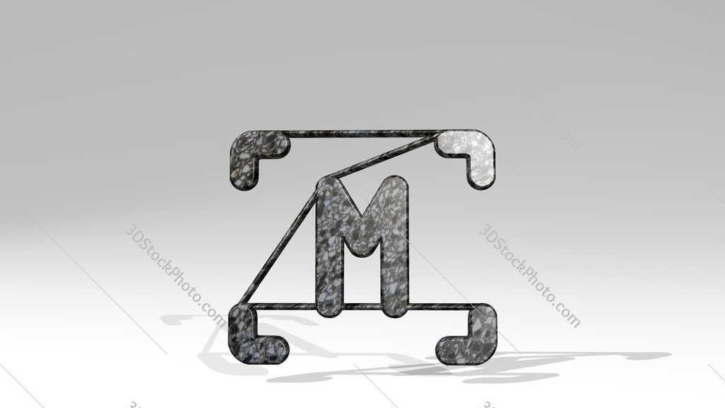 focus m 3D icon standing on the floor