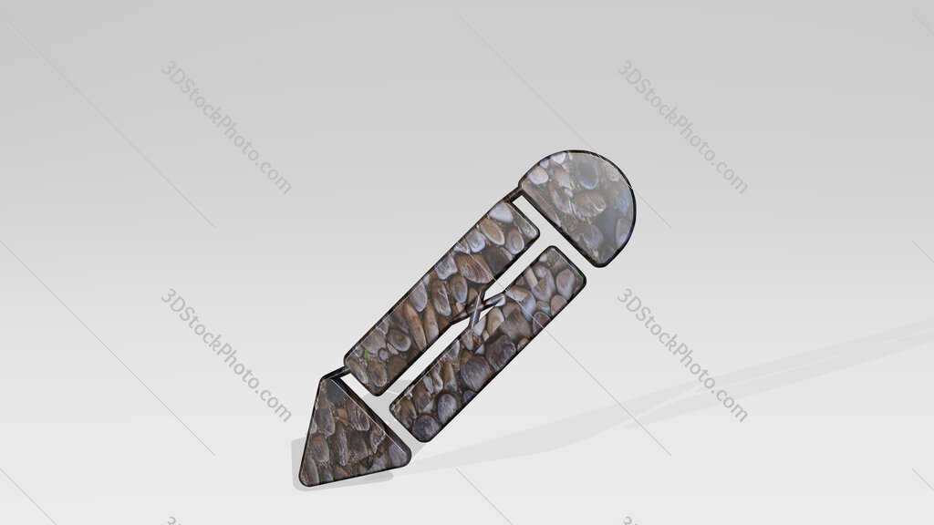 pencil 3D icon standing on the floor