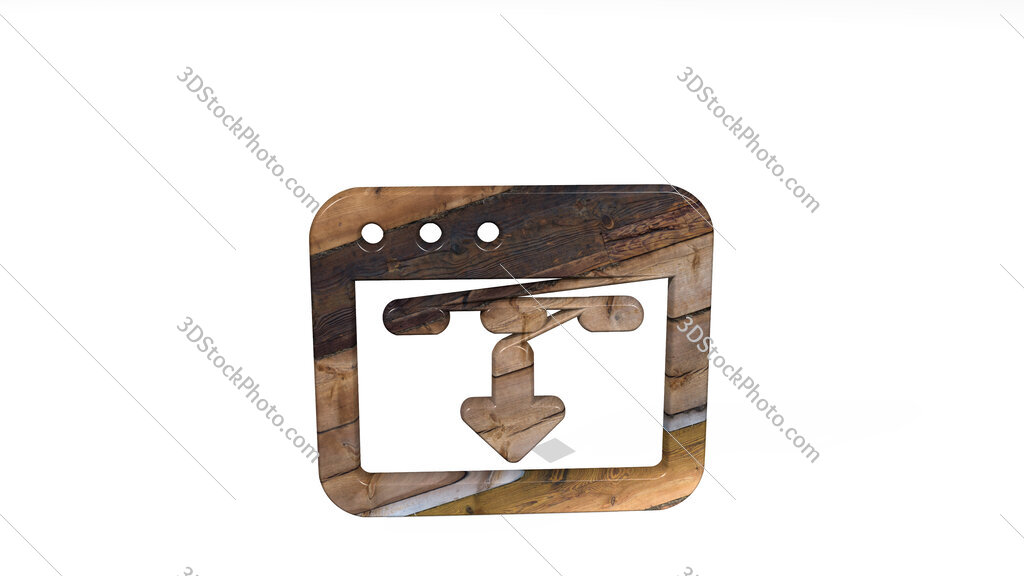 app window move down 3D icon standing on the floor