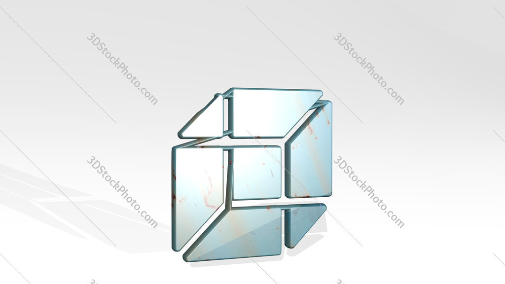 shape cube alternate 3D icon standing on the floor