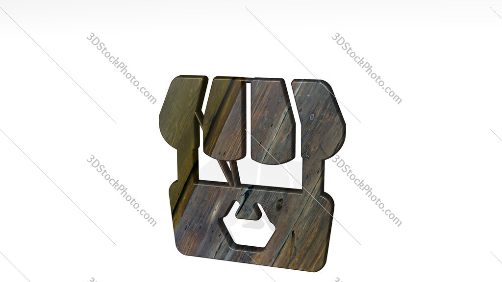 shop basket 3D icon standing on the floor