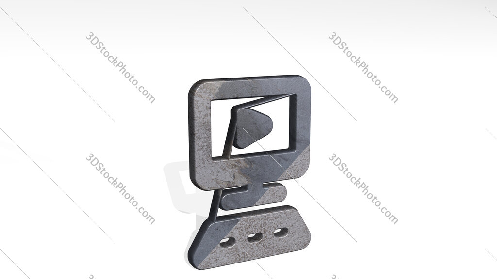 video player pc 3D icon standing on the floor