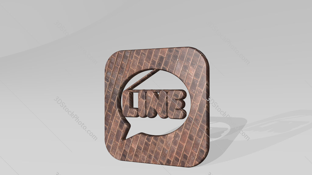 messaging line app 3D icon standing on the floor