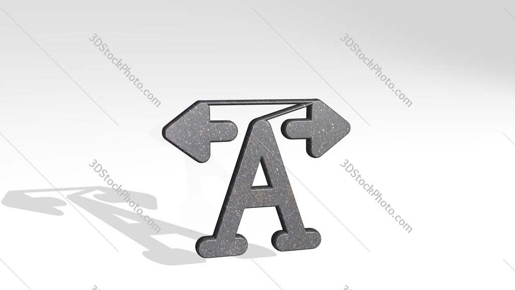 font expand horizontal 3D icon standing on the floor