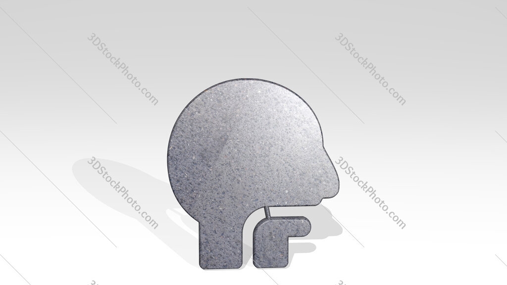 medical condition throat problem 3D icon standing on the floor