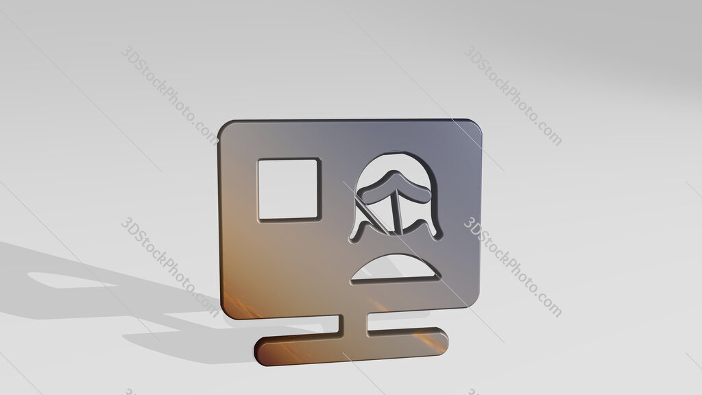 single woman news 3D icon standing on the floor