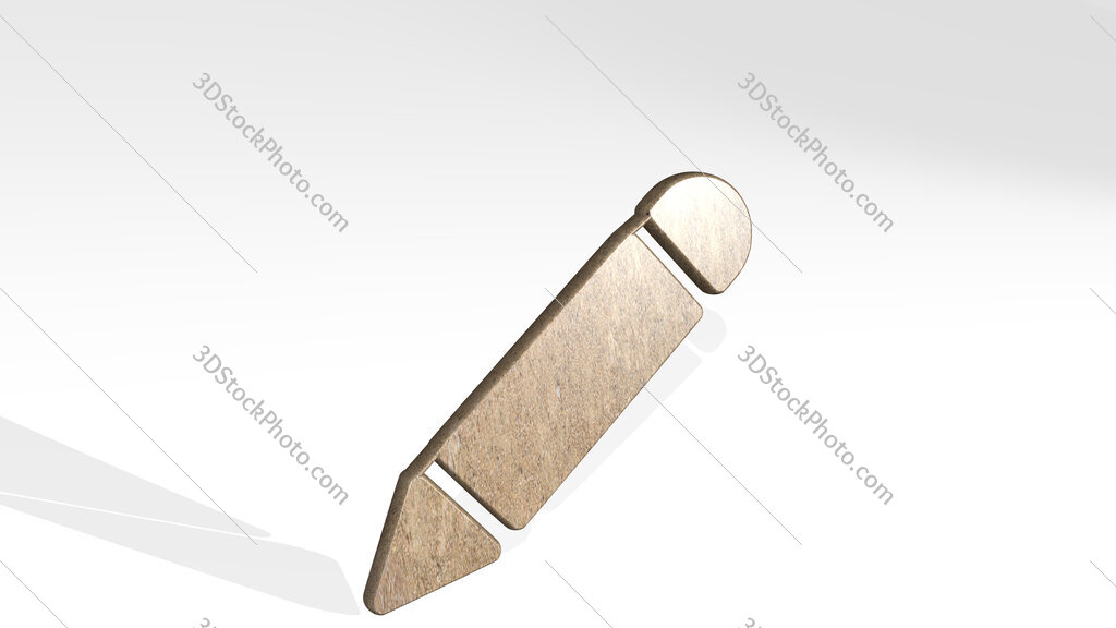 pencil 3D icon standing on the floor