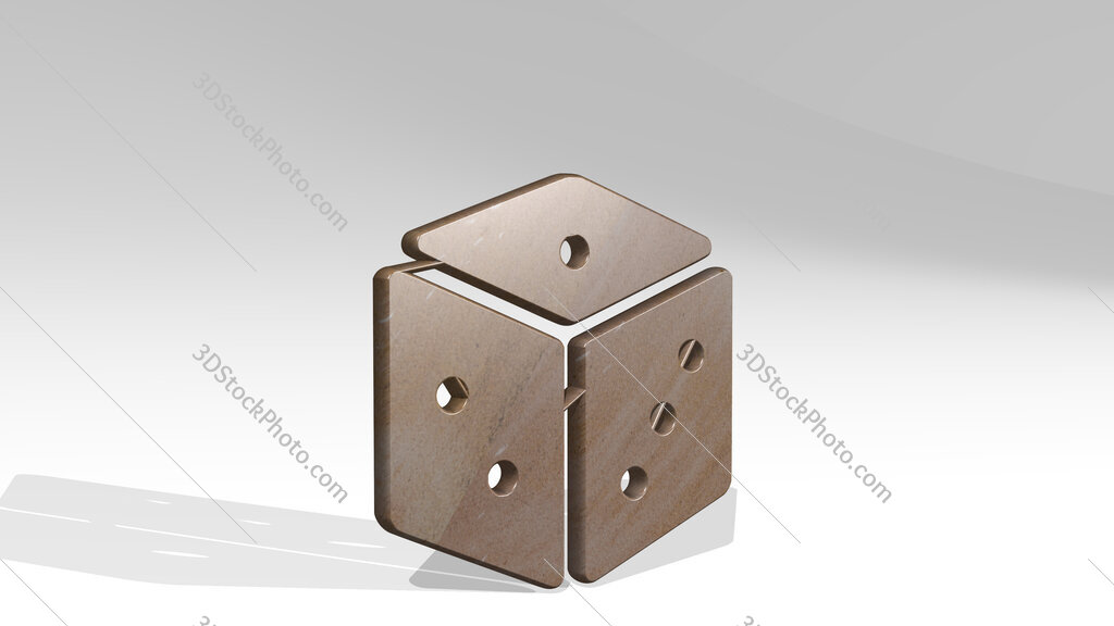 board game dice 3D icon standing on the floor