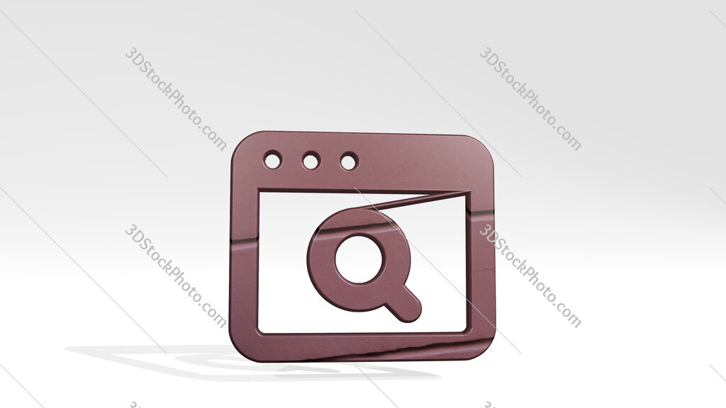 app window search 3D icon standing on the floor