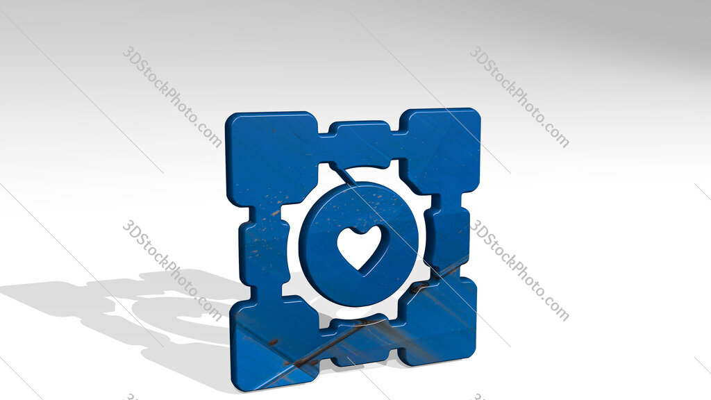 video game logo companion cube 3D icon standing on the floor