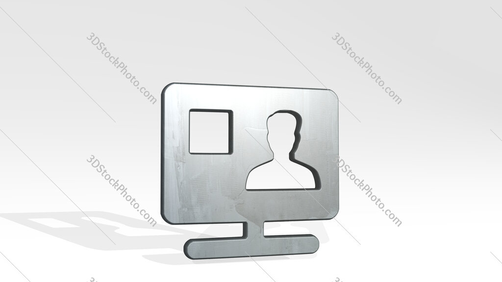 single man news 3D icon standing on the floor