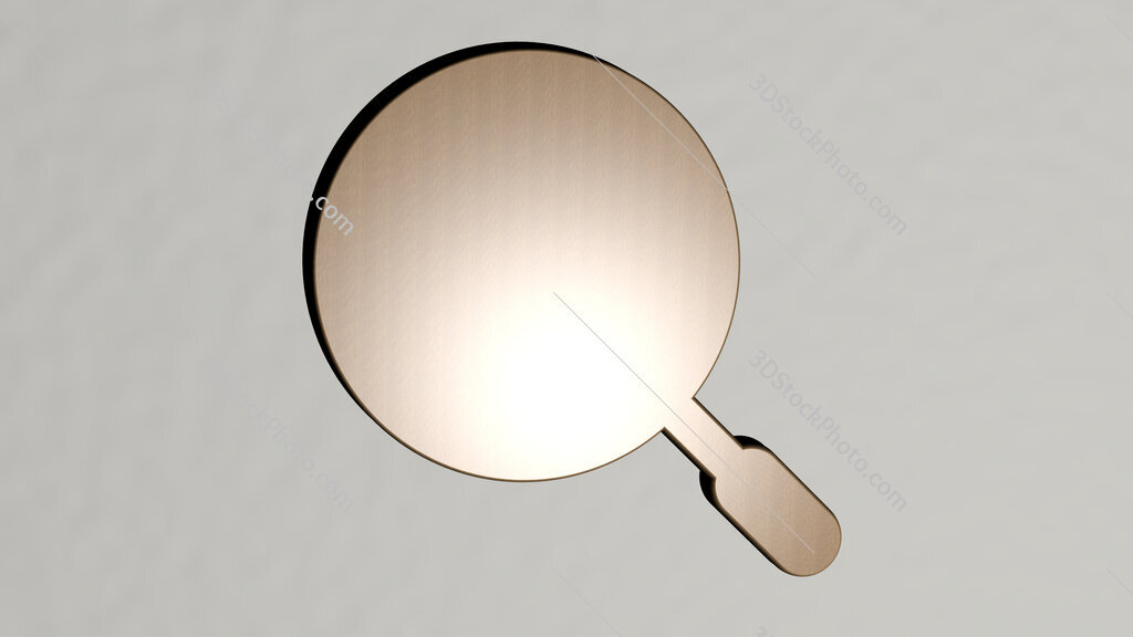 magnifying-glass 3D icon on the wall