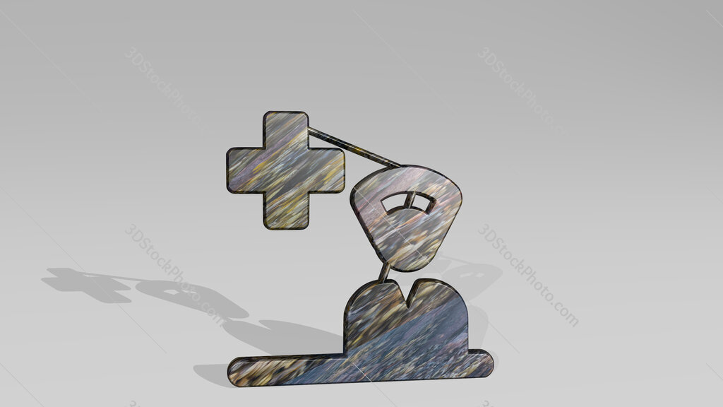medical personnel nurse 3D icon standing on the floor