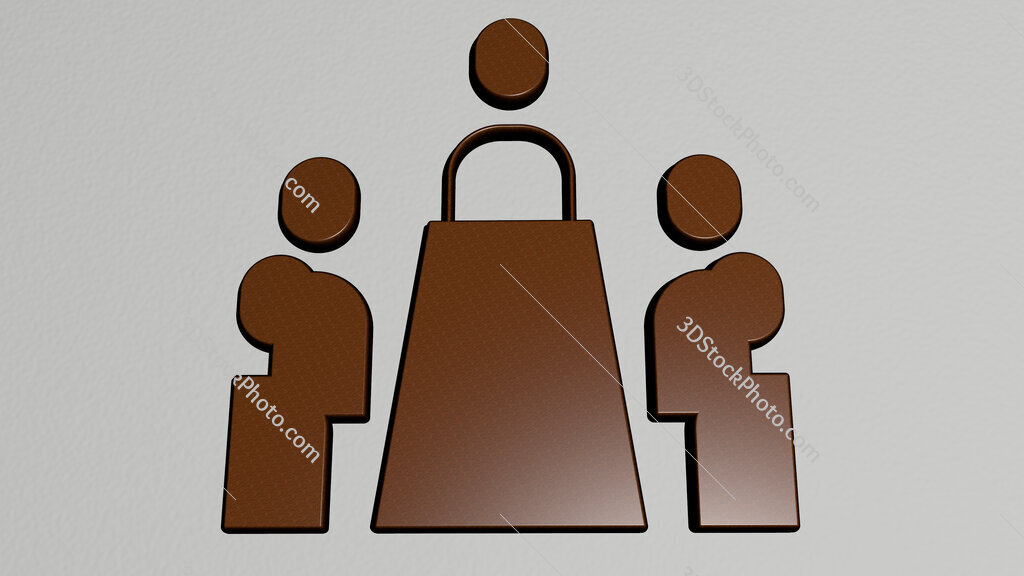 business-and-finance 3D icon on the wall
