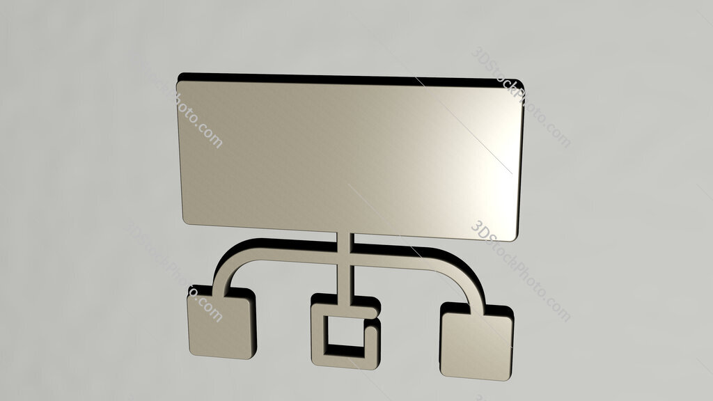 hierarchical-structure 3D icon on the wall