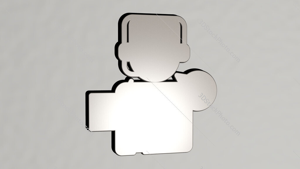 customer-service 3D icon on the wall