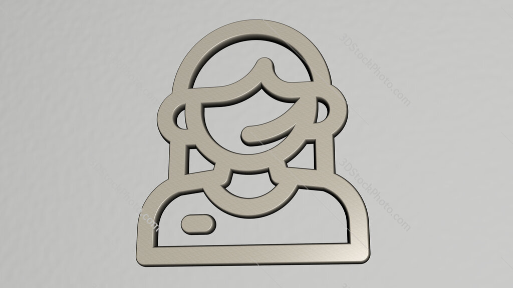 customer-service 3D icon on the wall