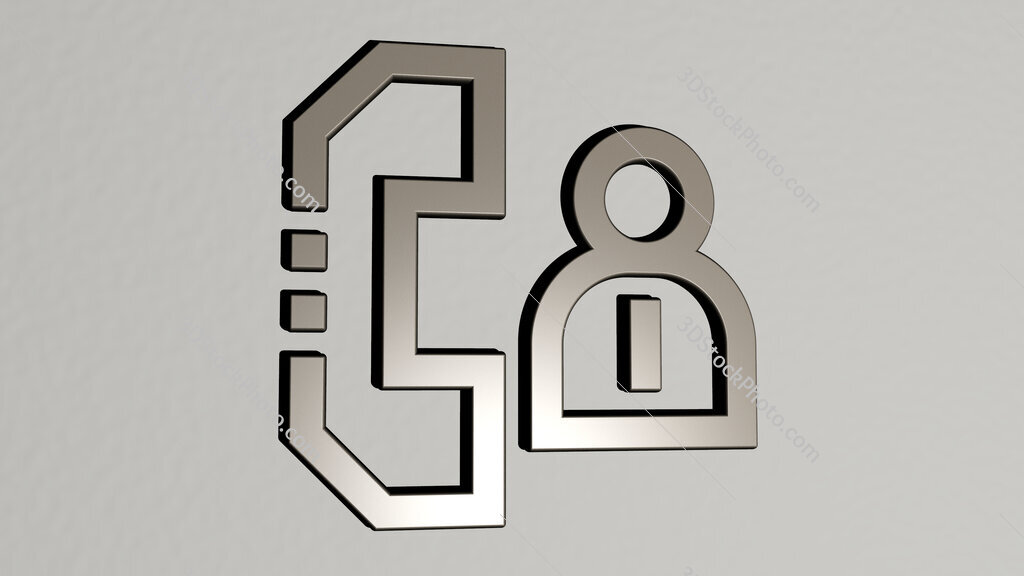 customer-service 3D icon on the wall