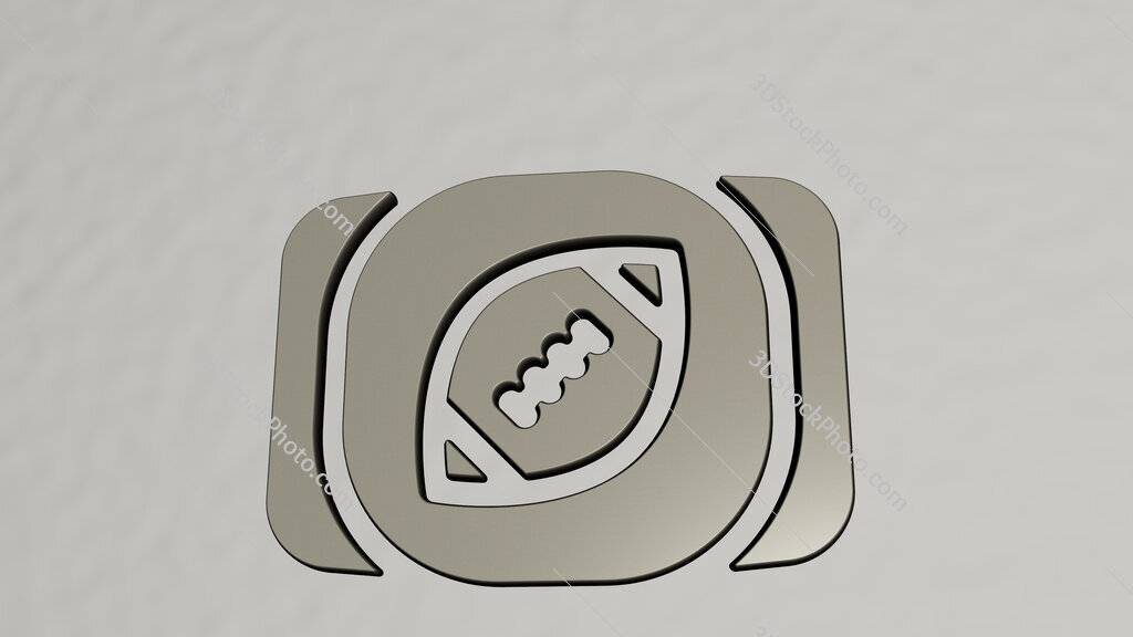 american-football 3D icon on the wall