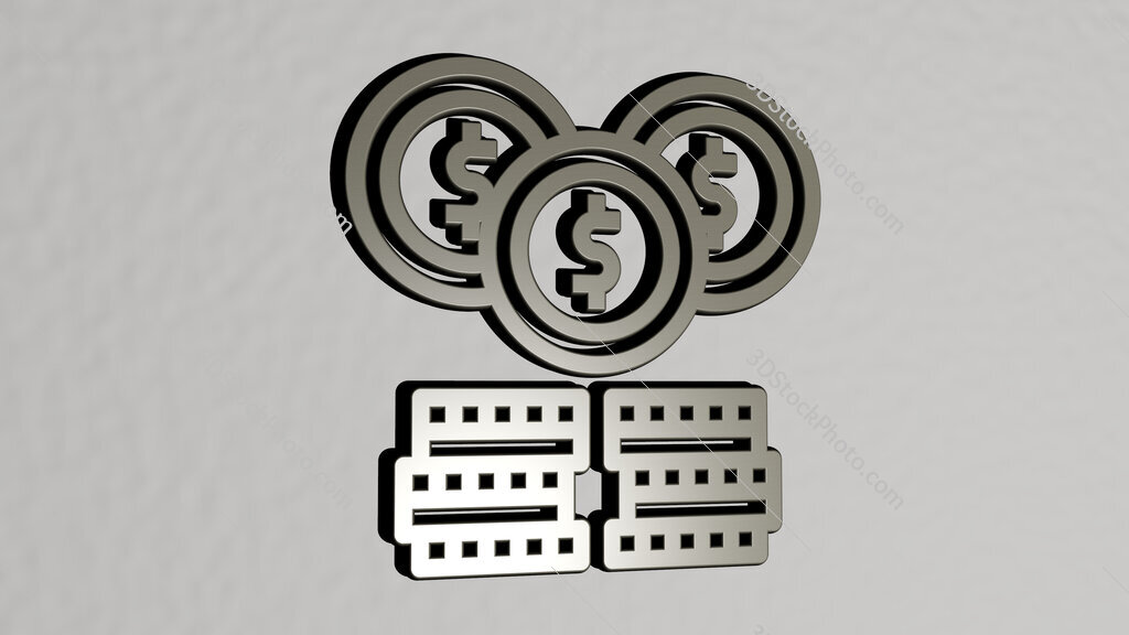 business-and-finance 3D icon on the wall