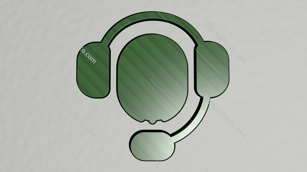 customer-service 3D icon on the wall