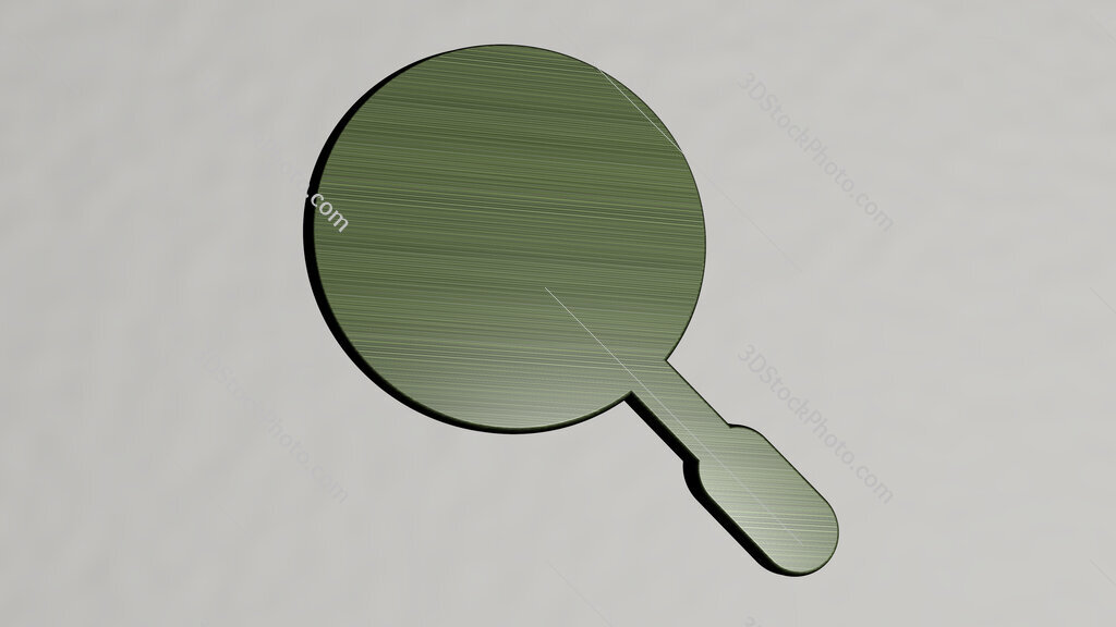 magnifying-glass 3D icon on the wall