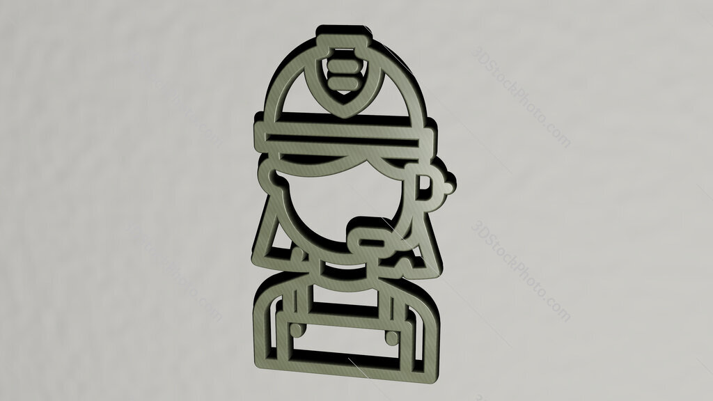 customer-service 3D icon on the wall